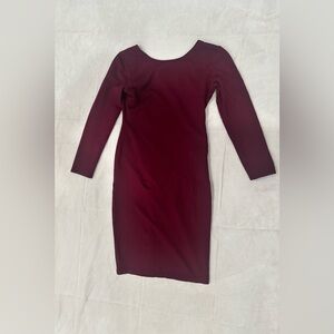 Lulu's Deep Red Long Sleeve Dress